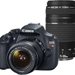 Canon EOS Rebel T5 Digital SLR Camera with EF-S 18-55mm IS II + EF 75-300mm f/4-5.6 III Bundle (Certified Refurbished)