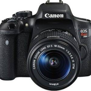 Canon EOS Rebel T6i Digital SLR with EF-S 18-55mm is STM Lens – Wi-Fi Enabled